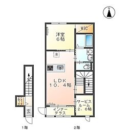 ベルメゾン笠縫の里 1SLDKの間取図画像