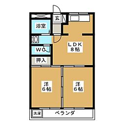 加賀野コーポ 2DKの間取図画像