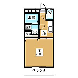 下東野コーポ3 1Kの間取図画像