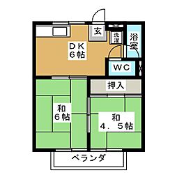 コーポ和西 2DKの間取図画像