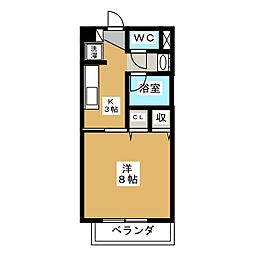 プライムステージ 1Kの間取図画像