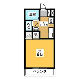 サン・グローリー2 1Kの間取図画像