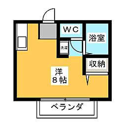 リバティーワダ ワンルームの間取図画像