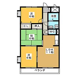 クレスト21南館 3LDKの間取図画像
