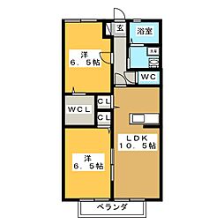 サンパティーク・T 2LDKの間取図画像