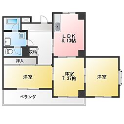 門前ビル 3LDKの間取図画像