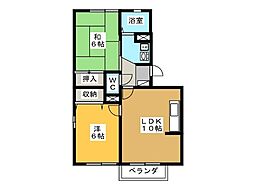 セジュール津田5 2LDKの間取図画像