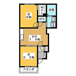 フォレストParkA 2DKの間取図画像