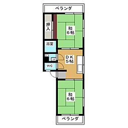 コーポホシヤ 2DKの間取図画像