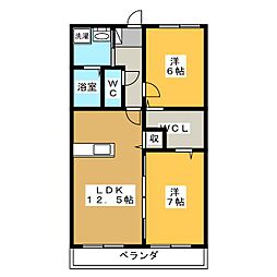 ポマル 2LDKの間取図画像