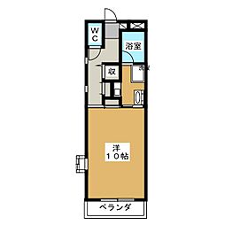 メルベーユ瑞雲 1Kの間取図画像