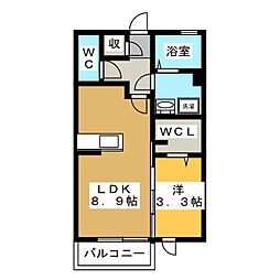 サン・デボーテ 1LDKの間取図画像