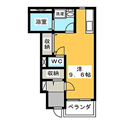 アルカネット ワンルームの間取図画像
