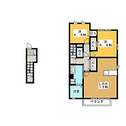 ハバエントピア 2LDKの間取図画像