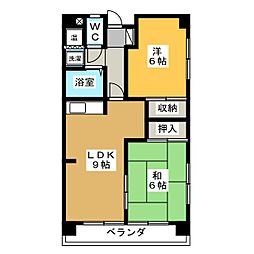 サンパレス新加納 2LDKの間取図画像
