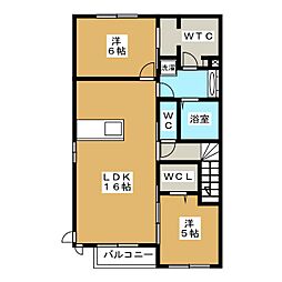 ルーチェソラーレA 2LDKの間取図画像