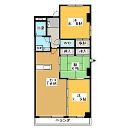グランドゥール那加 3LDKの間取図画像