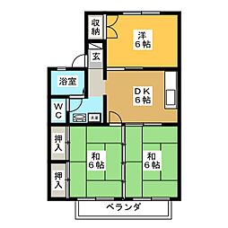 セジュール津田1 3DKの間取図画像