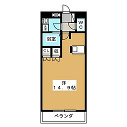 グリーンタウン ワンルームの間取図画像