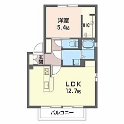 ドゥアムールB 1LDKの間取図画像