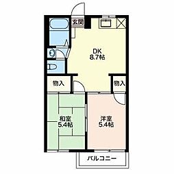 ポイントビュー 2DKの間取図画像