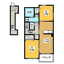 プルミエール 2LDKの間取図画像