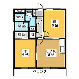 フローレンス 2DKの間取図画像