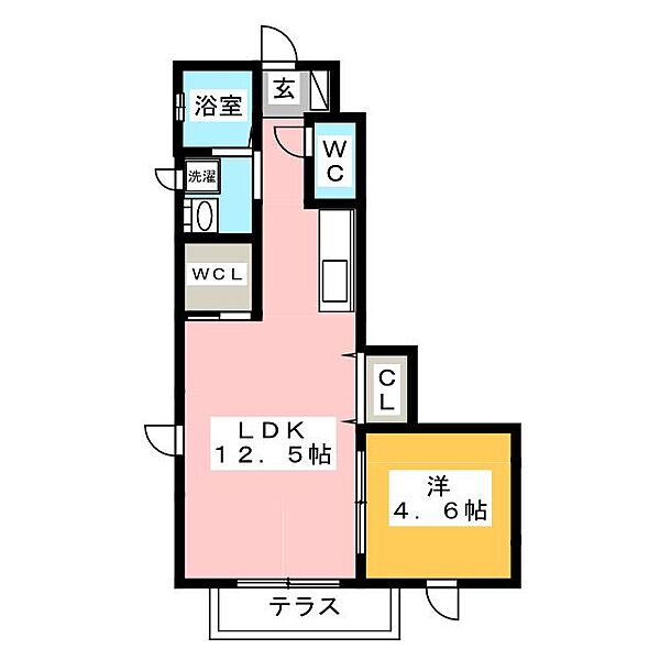 コーポＦＵＪＩ　IX ｜岐阜県可児市坂戸(賃貸アパート1LDK・1階・41.00㎡)の写真 その2