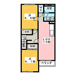 アルモニー・アイ 2LDKの間取図画像