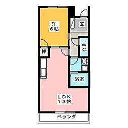 タキオンB 1LDKの間取図画像