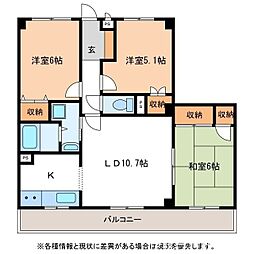 ロイヤルレインボー可児1 3LDKの間取図画像