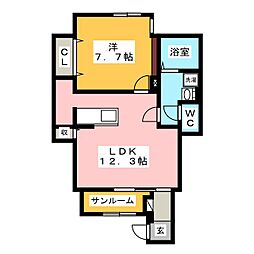 Entraide 1LDKの間取図画像