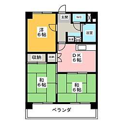 TNKマンション春日 3DKの間取図画像