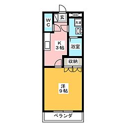 ディアコートA 1Kの間取図画像