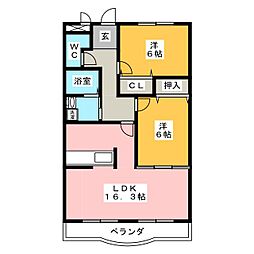 HeartfulMansionCampague 2LDKの間取図画像