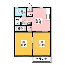 ハイツレスポアール 2DKの間取図画像