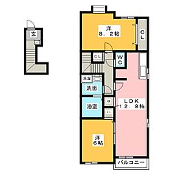 ウィステリア1 2LDKの間取図画像