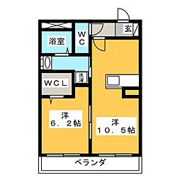 ウエストクリオ 1LDKの間取図画像