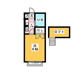 ミューズサンタ・フェ 1Kの間取図画像