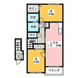 ソンリッサ　II 2階2LDKの間取り