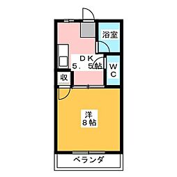 フェンリル穂積A 1DKの間取図画像