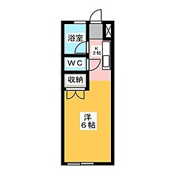 oasis穂積 ワンルームの間取図画像