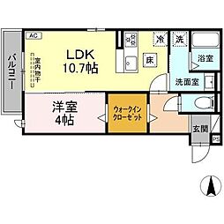 Ｒｅｇｕｌｕｓ 1階1LDKの間取り