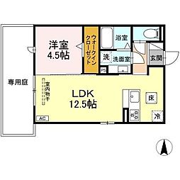 Ｒｅｇｕｌｕｓ 1階1LDKの間取り