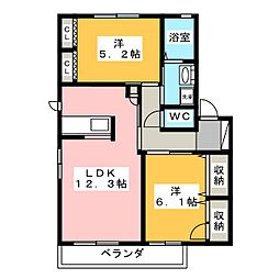 アニマル・ワン　Ｇ 2階2LDKの間取り