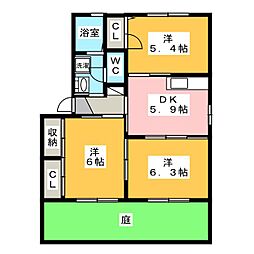 ウエストリバー　Ｆ 1階3Kの間取り