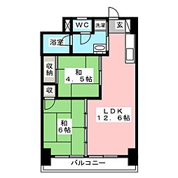 ハイタウンみずほ2 2LDKの間取図画像