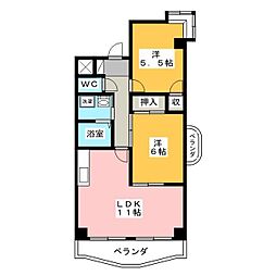 ファミール森 2LDKの間取図画像