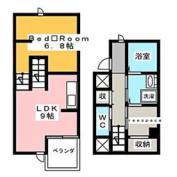 elmD ワンルームの間取図画像