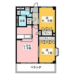 ウッドヴィレッジ2 2LDKの間取図画像